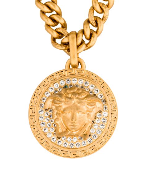 versace chain necklace for sale|Versace medusa pendant necklace.